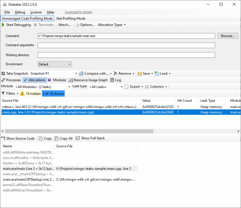 Fixing memory leaks with Deleaker – That One Game Dev